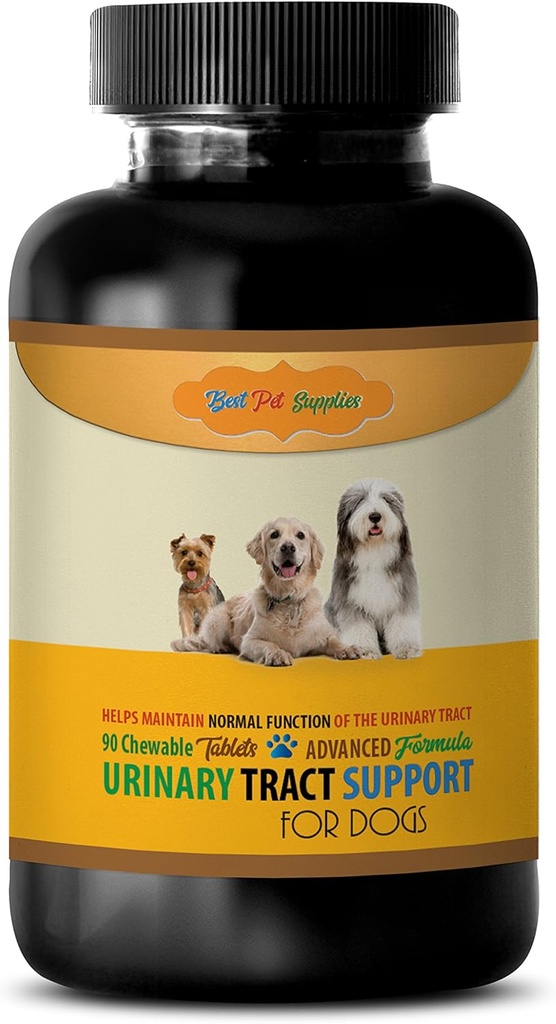 Soutien de la vésicule pour chiens - Soutien du traîtage urinaire pour chiens - Maintien de la fonction de santé - CHEWABLE - Uva Ursi pour chiens - - suppléments et vitamines pour chiens - vitamines pour chiens et multivitamines - 90 Treats (1 bouteille)
