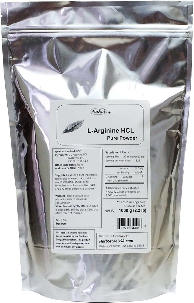 Poudre pure de HCl L-Arginine 1000g (2,2 lb)