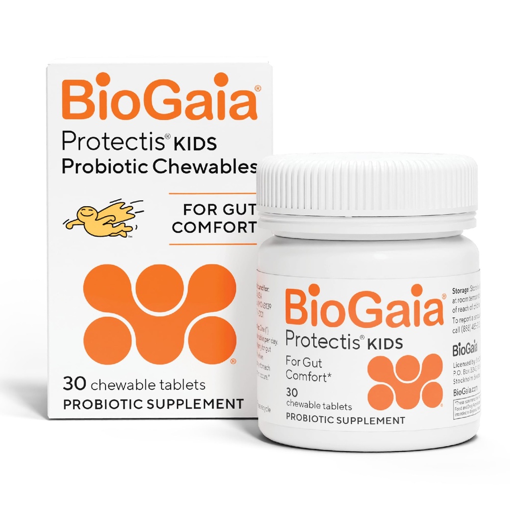 BioGaia Probiotique Comprimés à croquer, boîte simple et facile pour promouvoir la santé digestive et immunitaire, 30 comte