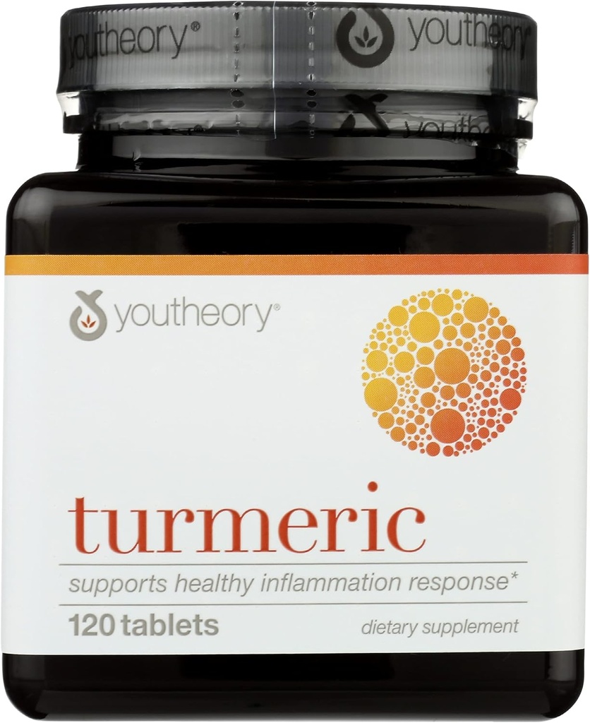 Youtheory Turmeric Advanced Nahrungsergänzung, unterstützt gesunde Entzündungsreaktion, 120 Tabletten