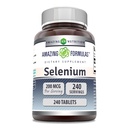 Formules étonnantes Sélénium 200 Mcg.com Comprimés Supplément.com Non-OGM.com Sans gluten.com Fabriqué aux États-Unis (1 Pack.com 240 Count)