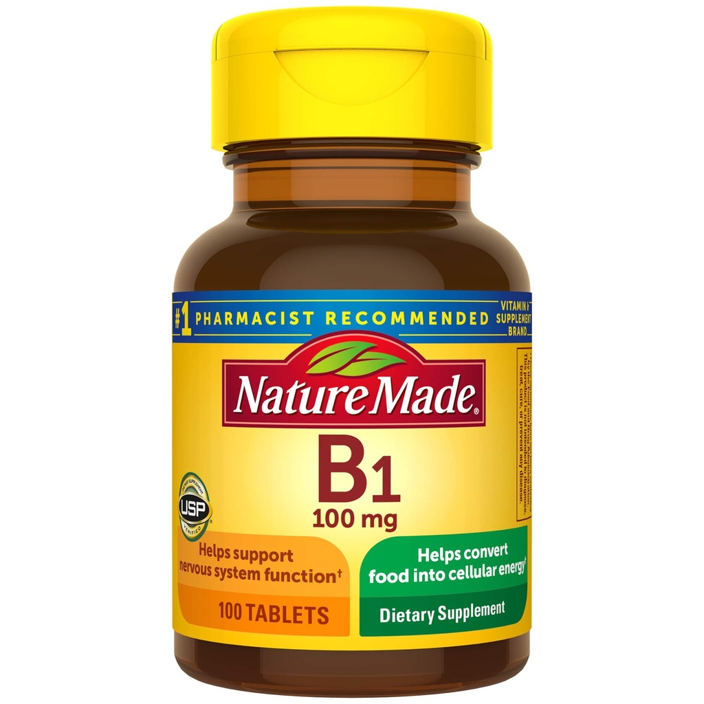 Vitamin B1 100 mg Tabletten, 100 Zähler für Stoffwechsel