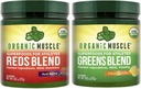 Bio Muscle Verts végétaliens et Rouges Superfood Powder - USDA Bio et à base de plantes Red Juice & Green Juice Powder Bundle for Energy, Focus, Digestion & Immune System - Non OGM 30 portions