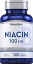 Piping Rock Niacine Supplément 100mg de 300 comprimés de vitamine B3 pour les hommes et les femmes de l'acide nicotinique avec flushing de Végétarien, non-OGM, sans gluten