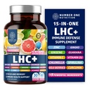 N1N LHC+ 15-en-1 Supplément de soutien immunitaire avec Spiruline, Turmeric, Ginseng, Guarana, Vitamine D et Vitamine C pour l'immunité, l'énergie et le soulagement à longue distance, 60 Vég.