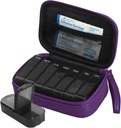Wöchentliche PU Leder Pille Tasche Organizer Case 2 Mal pro Tag, PM Tägliche Pille Box Vitamin, Fischöl, Nahrungsergänzung und Medizin (Purple)