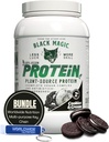 Ensemble alimentaire mondial compatible avec la poudre de protéines multi-sources de magie noire - Cookies végétaliens et crème de haute teneur en protéines, faible teneur en glucides, faible teneur en sucre, mélange d'oeufs et de caséines - 2 LB avec porte-clés