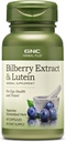 GNC Kräuter Plus Bilberry Extrakt und Lutein Ergänzung, Vegetarisch, unterstützt Augen- und Vision-Gesundheit, 60 Portionen