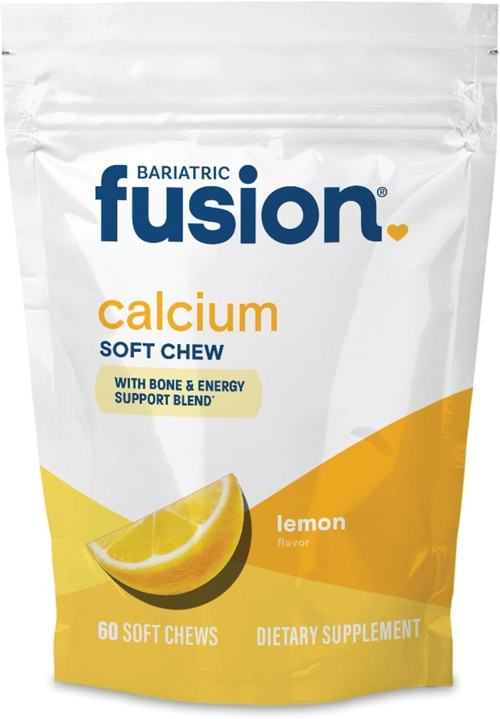 Bariatric Fusion Bariatric Kalzium Ergänzung Chews | Kalzium Citrat mit Vitamin D3 Bariatric Vitamin | Zucker Free Chewable | 500mg | Zitronen | 60 Graf