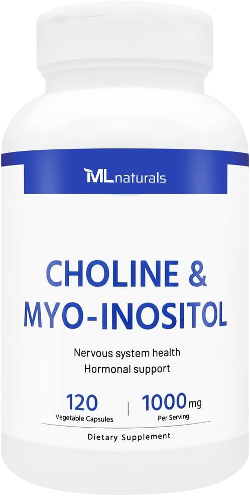 ML Naturals Choline & Myo-Inositol 120 Gemüsekapseln, NSF-zertifiziert & cGMP-Compliant