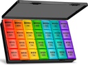 XL Large Weekly Pill Organizer 4 fois par jour, 7 jours Pill Boxes and Organizer AM PM, Gros Compartiments Pill Case, Mensuel Medicating Organizer 28 jours Distributeur d'huiles de poisson