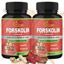 Cadane 2 Packungen Forskolin Ergänzungen Kapseln & Kurkuma, Arjuna, Garcinia Cambogia, Grüner Tee - maximale Stärke Coleus Forskohlii Extrakt - Unterstützung Immunsystem - 4 Monate Versorgung
