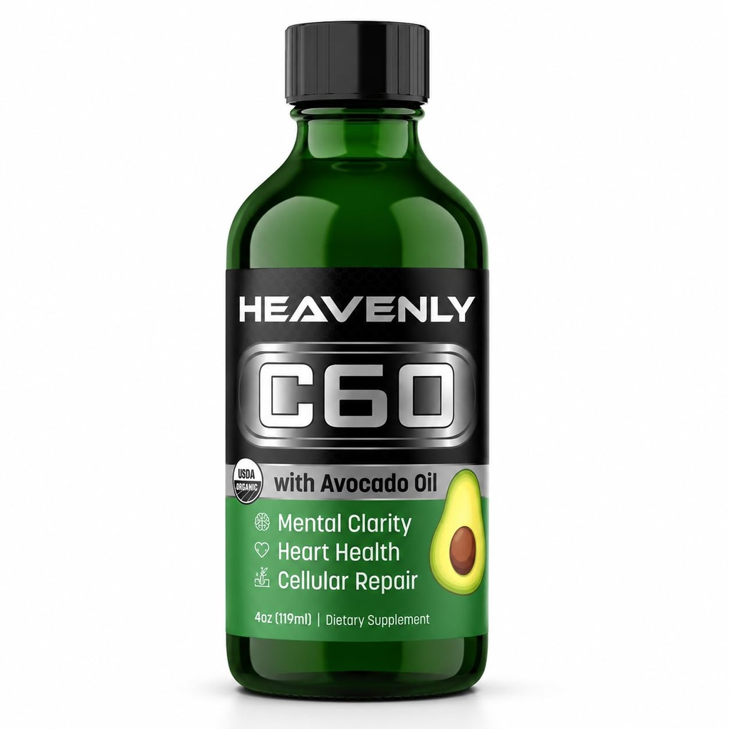 HNP Labs C60 Avocado Öl kalt gepresst Bio - Boost Energy, Mental Clarity, Slow Aging Natural und Performance - 99,99% Sublimated C60 USA Made Organic Avocado Oil – GMP zertifiziert für Sicherheit