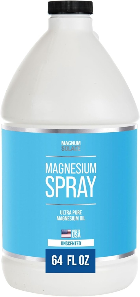 Spray de magnésium - Grand spray d'huile de magnésium pur de 64 oz USP - Fabriqué aux États-Unis