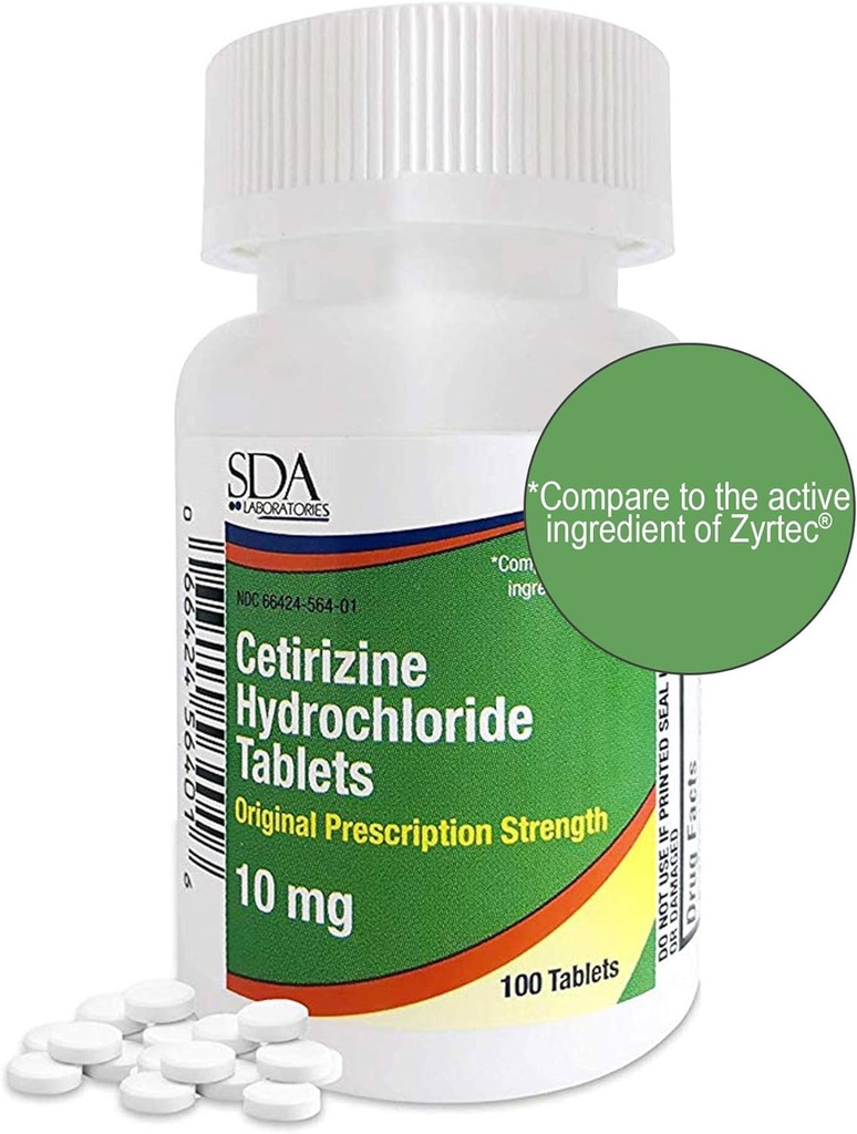 Laboratoires SDA Toute la journée 24-heure Allergie Médecine 100 Compte Antihistamine pour les allergies, Pollen, Hay Fever, sec, yeux démangeaisons