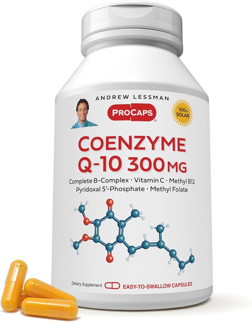 ANDREW LESSMAN Coenzym Q-10 300 mg 120 Kapseln - Essential for Energy Production and Optimum Key Organ Function, Anti-Oxidant Support, von Aging, Plus B-Complex. Einfach zu Swallow Kapseln