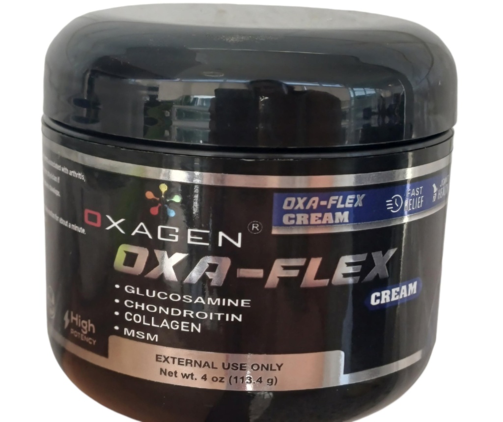 OXA-Flex Glucosamin & Chondroitin Creme mit MSM & Collagen | Natürliche Creme für Männer & Frauen | Soothe Joint, Knochen & Muskelschmerzen, Verbesserung der Mobilität, Relieve Discomfort & Speed Up Healing - 4 Oz
