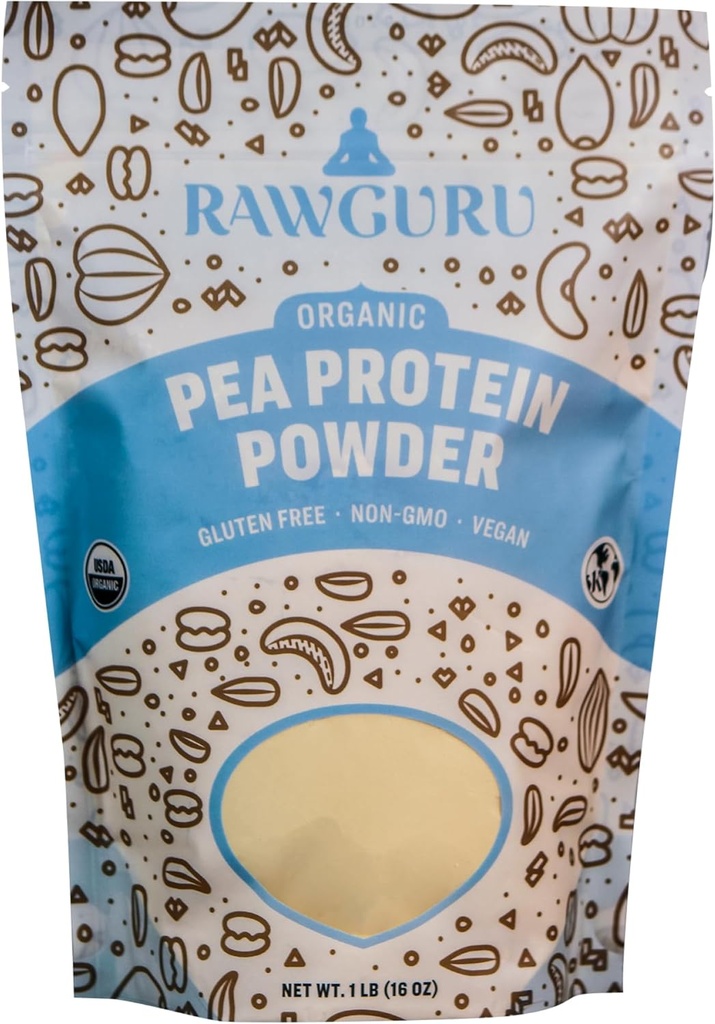 Poudre de protéines de pois bio RawGuru - 16 oz - USDA Organic-