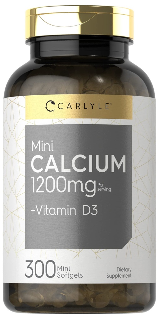 Carlyle Calcium 1200 mg mit Vitamin D3 | 300 Softgele | Non-GMO und glutenfreie Ergänzung