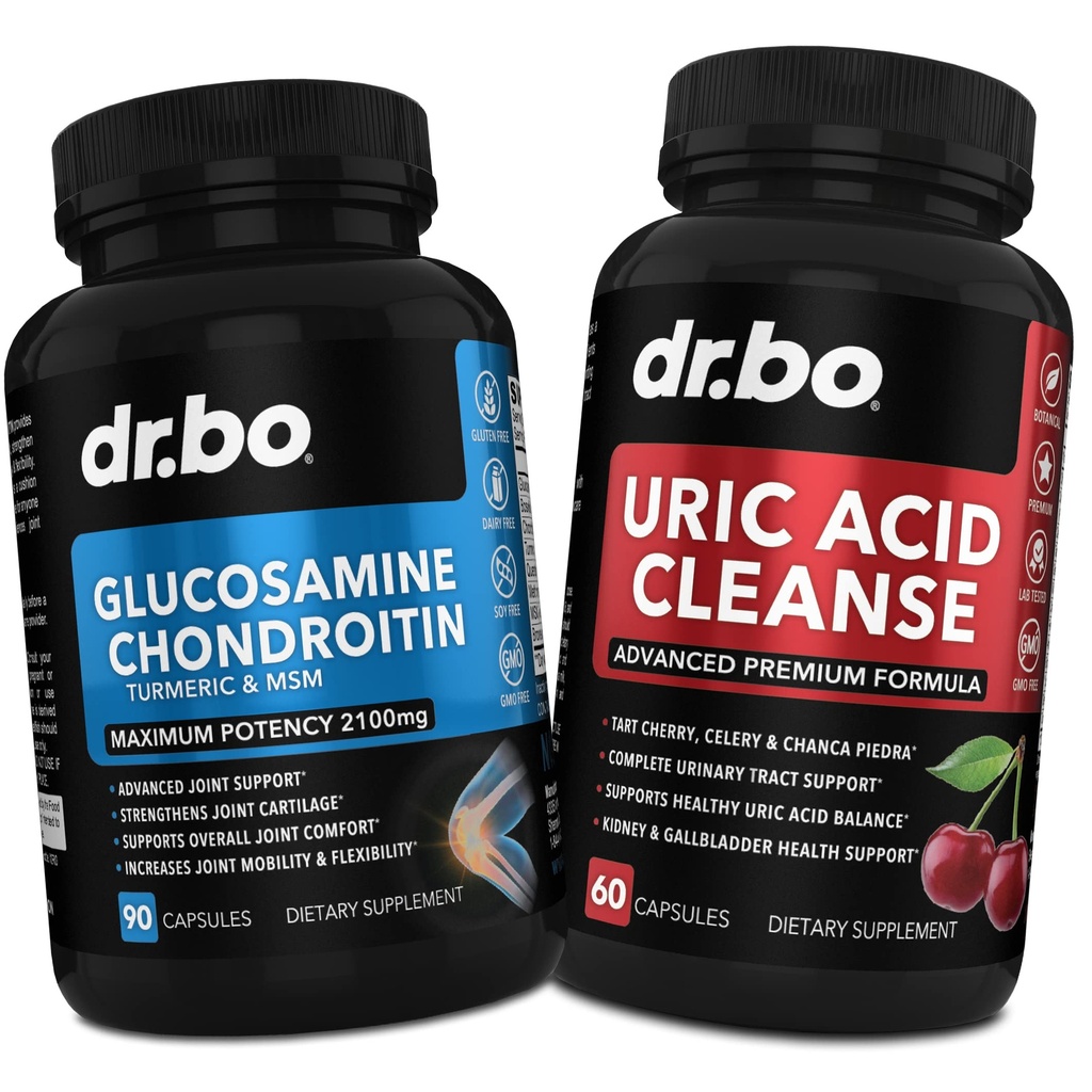 DR. BO Glucosamin Chondroitin Turmeric MSM - Uric Acid Cleanse Support Supplement