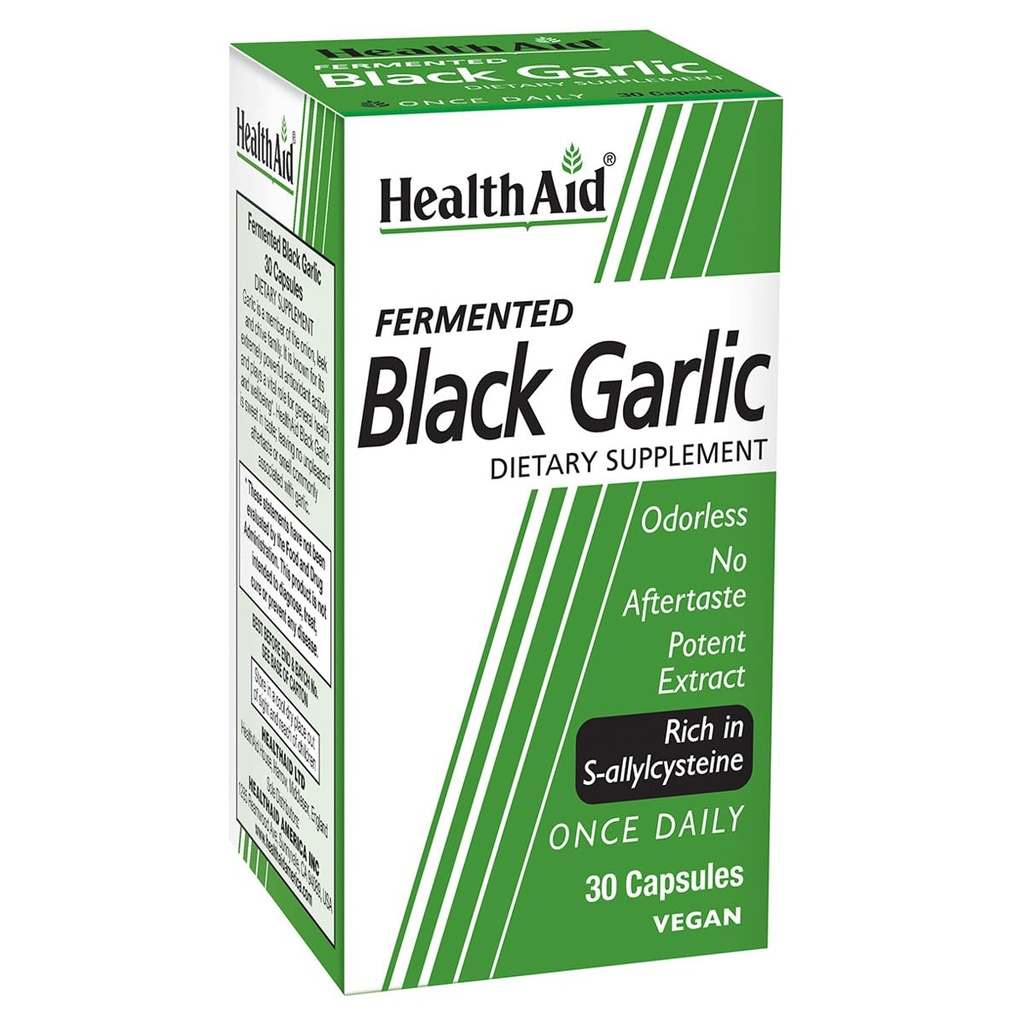 HealthAid Fermented Black Garlic – Einmal täglich Odorless Softgel | 30 Softgels | Rich in S-Allylcystein | Vegan & Non-GMO