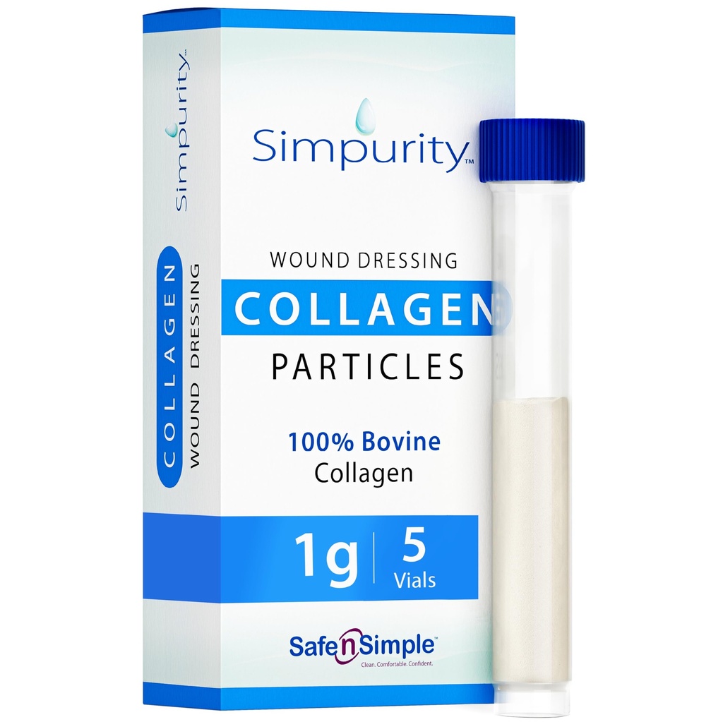 Pulver Collagen Wound Dressing - Box von Pulver Vial 1g, 5 Pack - Wound Healing Supplement in Vials - Heilung Collagen Dressing für Wunden - Pulver Collagen Wound Heiling Supplements