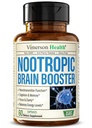 Nootropics Brain Support Supplement - Nootropic Brain Booster für verbesserten Fokus, Konzentration und Speicher. Gehirn Nootropic für Gehirngesundheit, Stimmung & Energie Unterstützung. Nicht-GVO. Hergestellt in den USA. 60 Kapseln