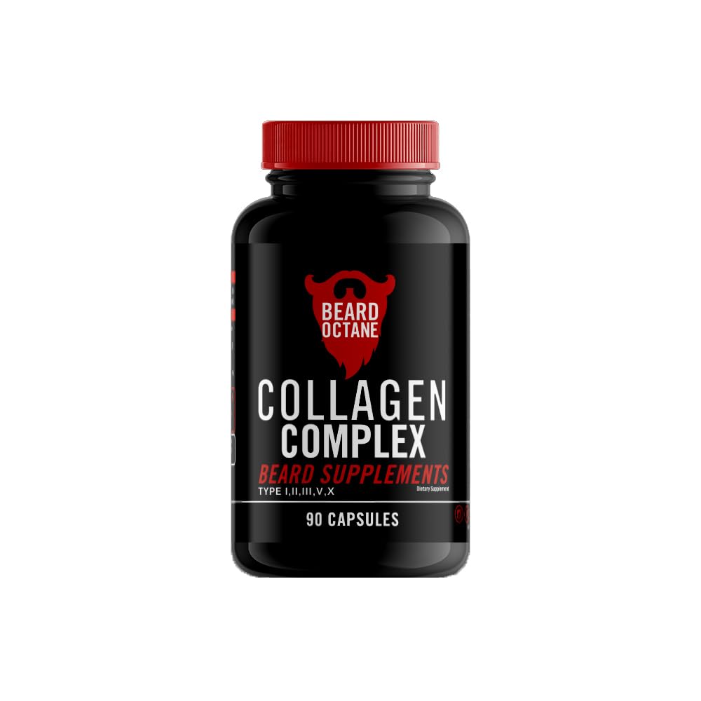 Bart Octane Collagen - Bart-Haarwachstum Multivitamine - 30-Tage-Versorgung - Gesunde, starke, schnellere, dicke Bart-Wachstum Vitamin-Ergänzung - Made in the USA