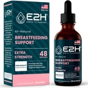 E2H Supplément d'allaitement et soutien à l'allaitement - Supplément d'allaitement liquide - Contient du fenugrec, du chardon, du fenouil et plus - Pas d'alcool - Vegan - 2 Fl Oz