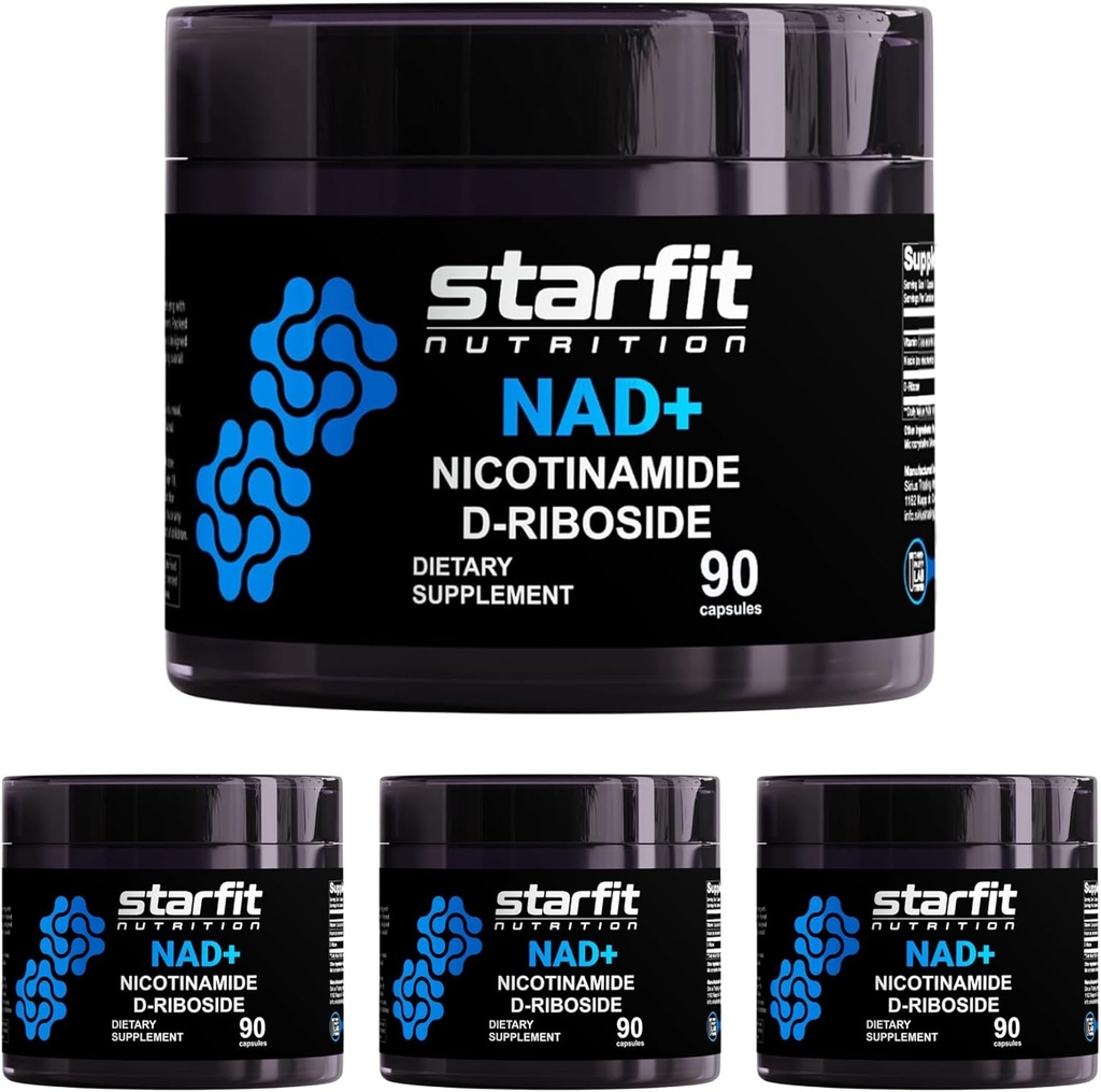 STARFIT - Nicotinamide D-Riboside, Nicotinamide Riboside pour soutenir NAD+ Niveaux, Focus et supplément énergétique, Métabolisme Soutien Nicotinamide Riboside Supplément NAD, 360 Capsules
