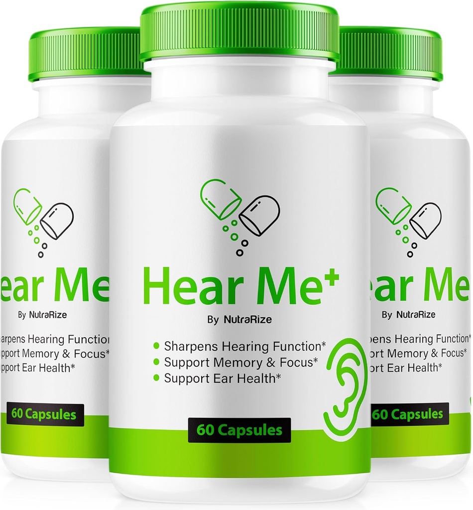 (3 Pack) Hear Me + Capsules, Offizielles HearMe + Pillen, Hear Me Plus Ohr Formel für ein gesundes Hören, Premium-HearMe Plus für Ohr Gesundheit, natürliche Ohr-Reiniger-Unterstützung, Hören Me+ Bewertung (180 Kapseln)