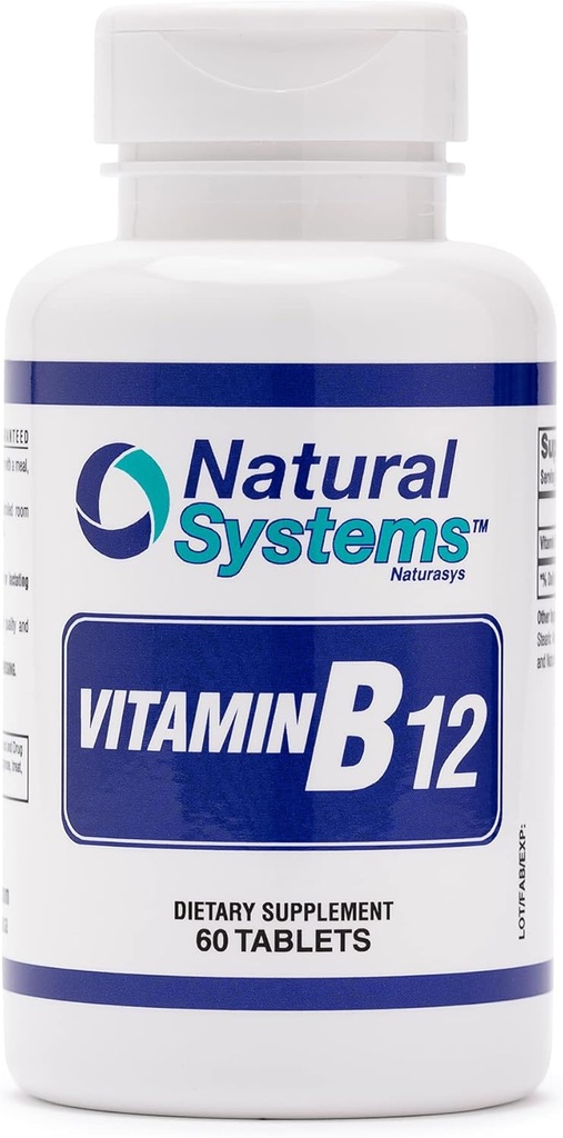 Vitamin B12 60 Tabletten 1000 mcg von natürlichen Systemen - B12 Vitamine 1000mg für Erwachsene hilft stimulierendes Gedächtnis* - Vitamin B12 1000 mcg für gute Verdauung* - Vitamin B12 Energie Stoffwechselunterstützung*