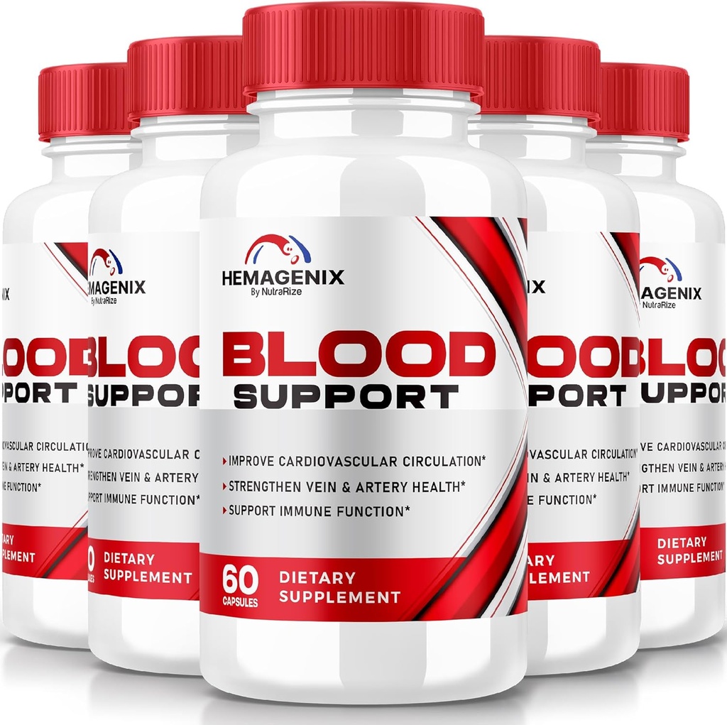(5 Pack) Hemagenix Kapseln, Hemagenix Advanced Blood Support Formula, All Natural Supplement to Maintain Healthy Levels, Extra Strength Pills for Overall Wellness, Official Reviews (300 Kapseln)