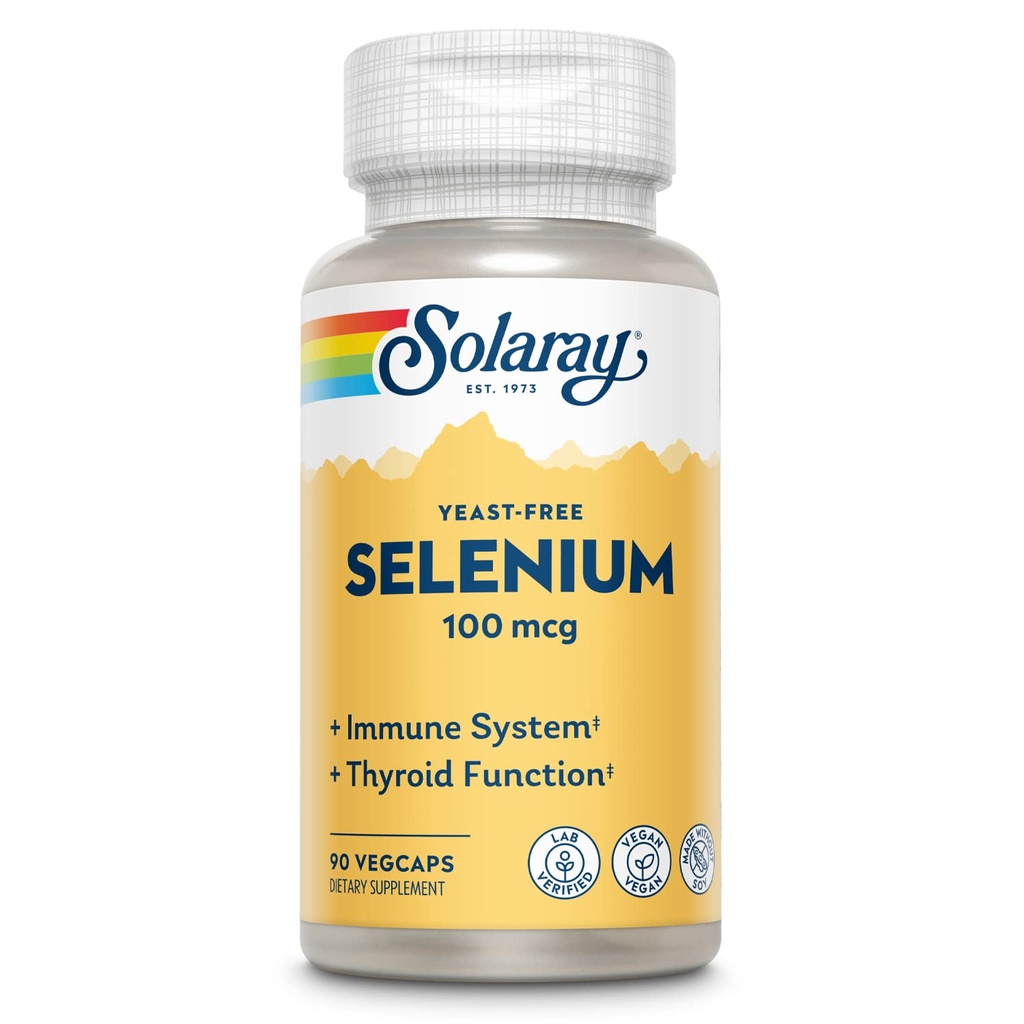 Selen 100 mcg Supplement für Frauen & Männer - Selen 100mcg Kapseln, Schilddrüse & Immune Health Support, Hefe frei, L Selenmethionin, Antioxidant Support, Vegan - 90 Veg Caps
