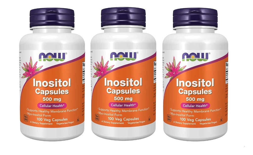 JETZT Lebensmittel Lebensmittel Inositol 500mg,100 Kapseln (Pack von 3)