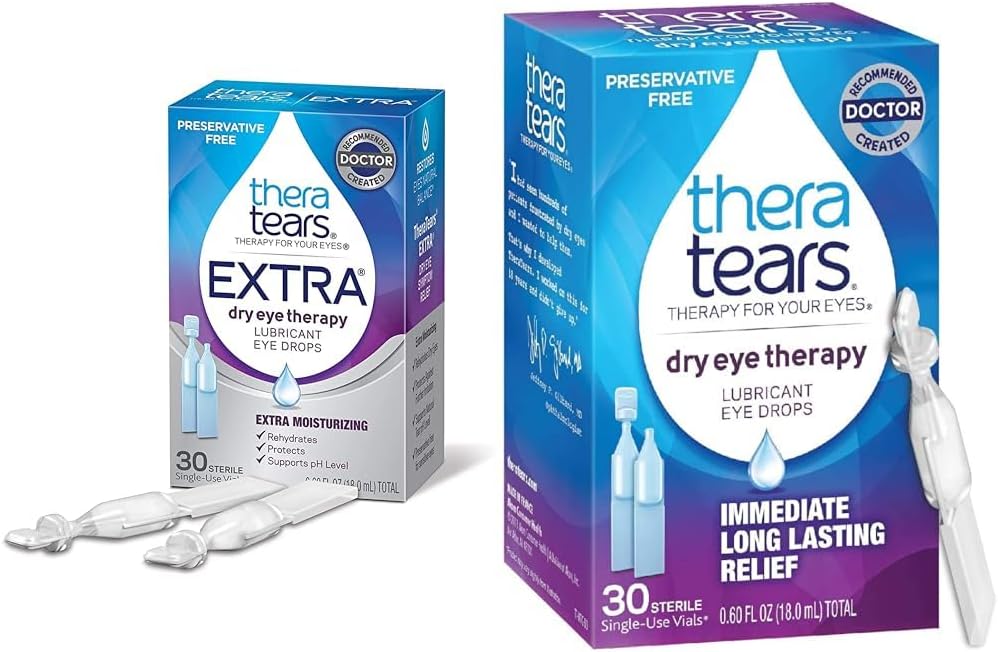 TheraTears Extra Dry Eye Therapy Lubricant Augentropfen 30ct & Dry Eye Therapy Schmieren Augentropfen 30 Vials