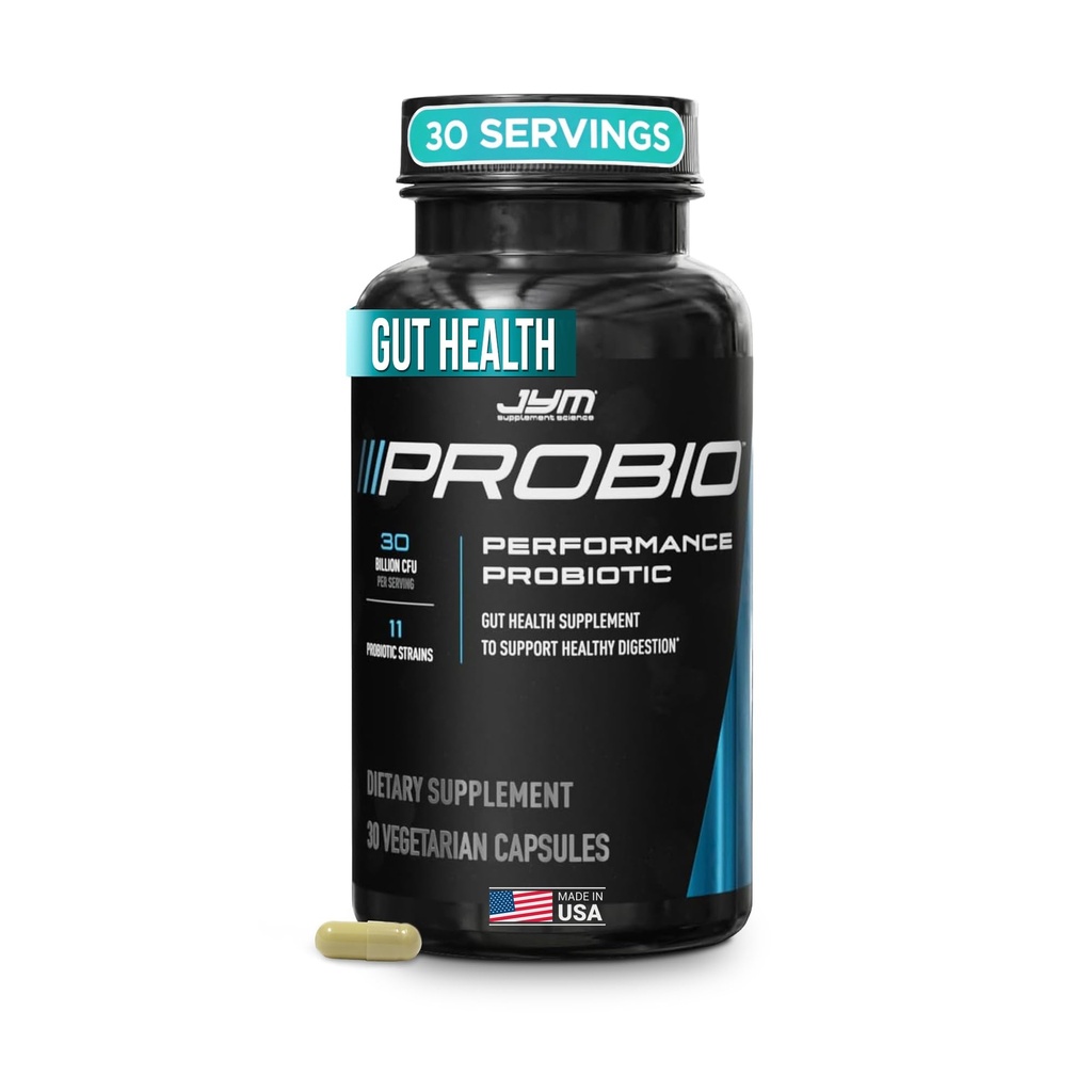 ProBio JYM Performance Probiotique, coeur, Gut, santé immunitaire, rétablissement athlétique, et la composition du corps pour les hommes et les femmes, 30 jours d'approvisionnement