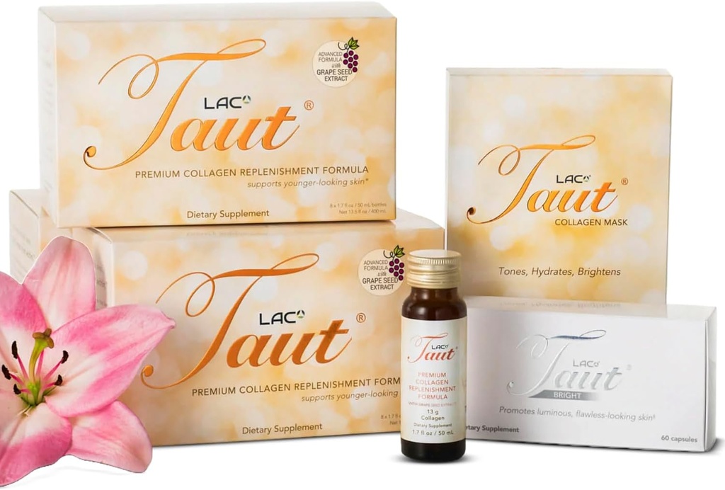 TAUT Premium Colagène avancé - Collagène liquide pour les femmes Collagène boisson Formule avancée pour l'hydratation, les vitamines C, les rides, les lignes fines et la peau de relâchement - Meilleur collagène liquide