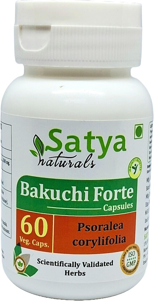 Bakuchi Forte Capsule 500 mg. 60 Veg. Kapsel | Bakuchi (Psoralea Corylifolia) Extrakt Kapseln für Männer und Frauen | Ayurvedische Kräuterergänzung/Remedies | 10:1 Forte (1 Flasche 60 Kapseln)