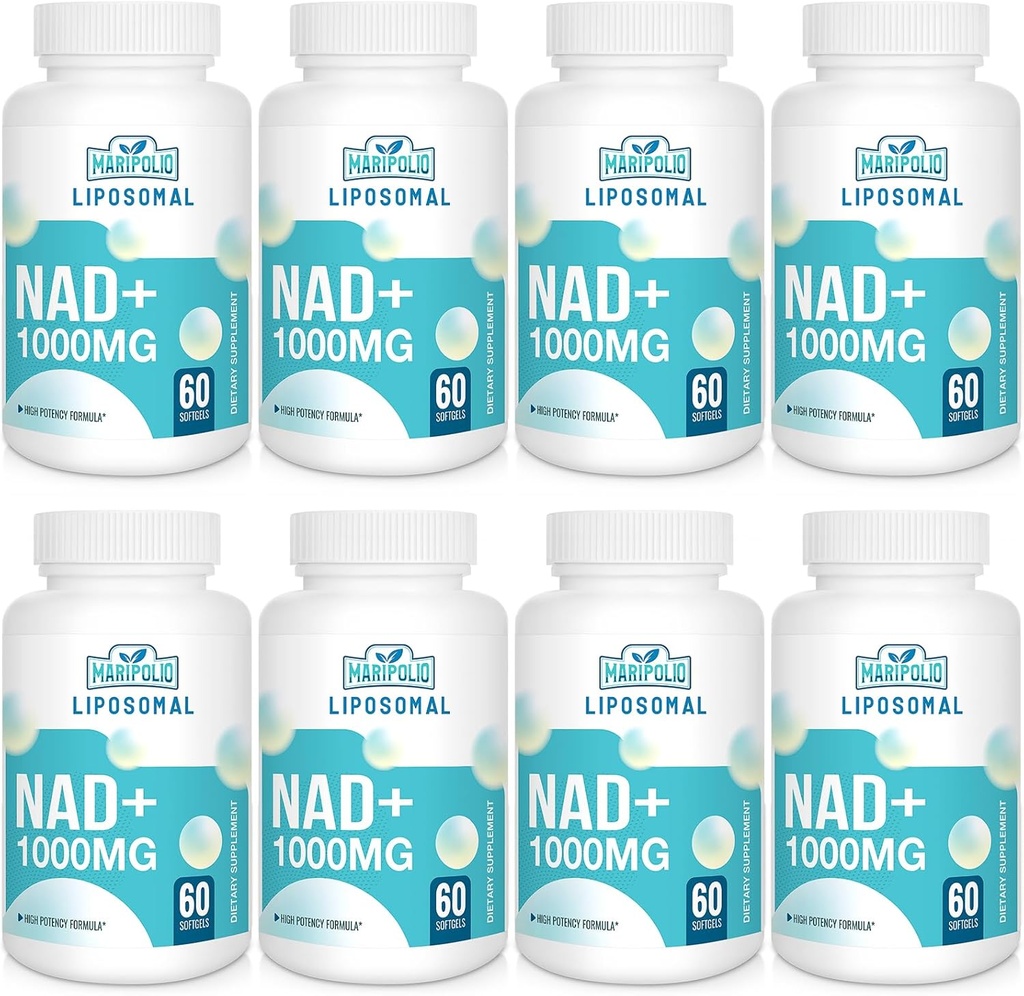 Liposomal NAD+ Supplement 1000 mg | Highest NAD Pontecy | Max Absorption | Pure NAD Supplement | Energy and DNA Repair, Aging Defense, Brain Function | 480 Softgels