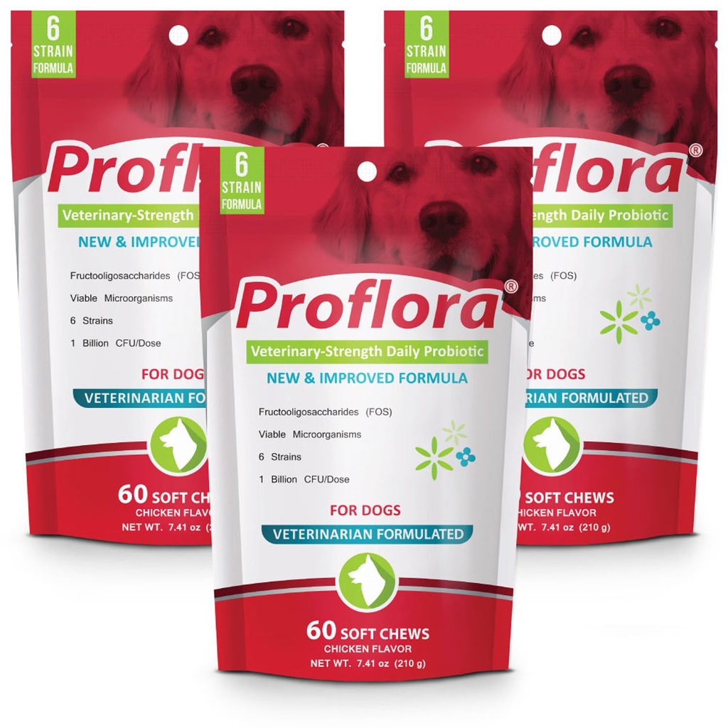Proflora Probiotic Soft Chews für Hunde - Veterinary-Strength Daily Probiotic - Digestion Health - Boost Immune System - Haut- und Mantelgesundheit - 180 Soft Chews