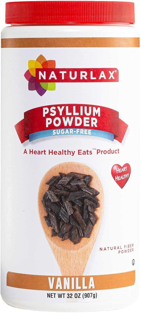Poudre de fibre de psyllium sans sucre, parfumée à la vanille 32 oz