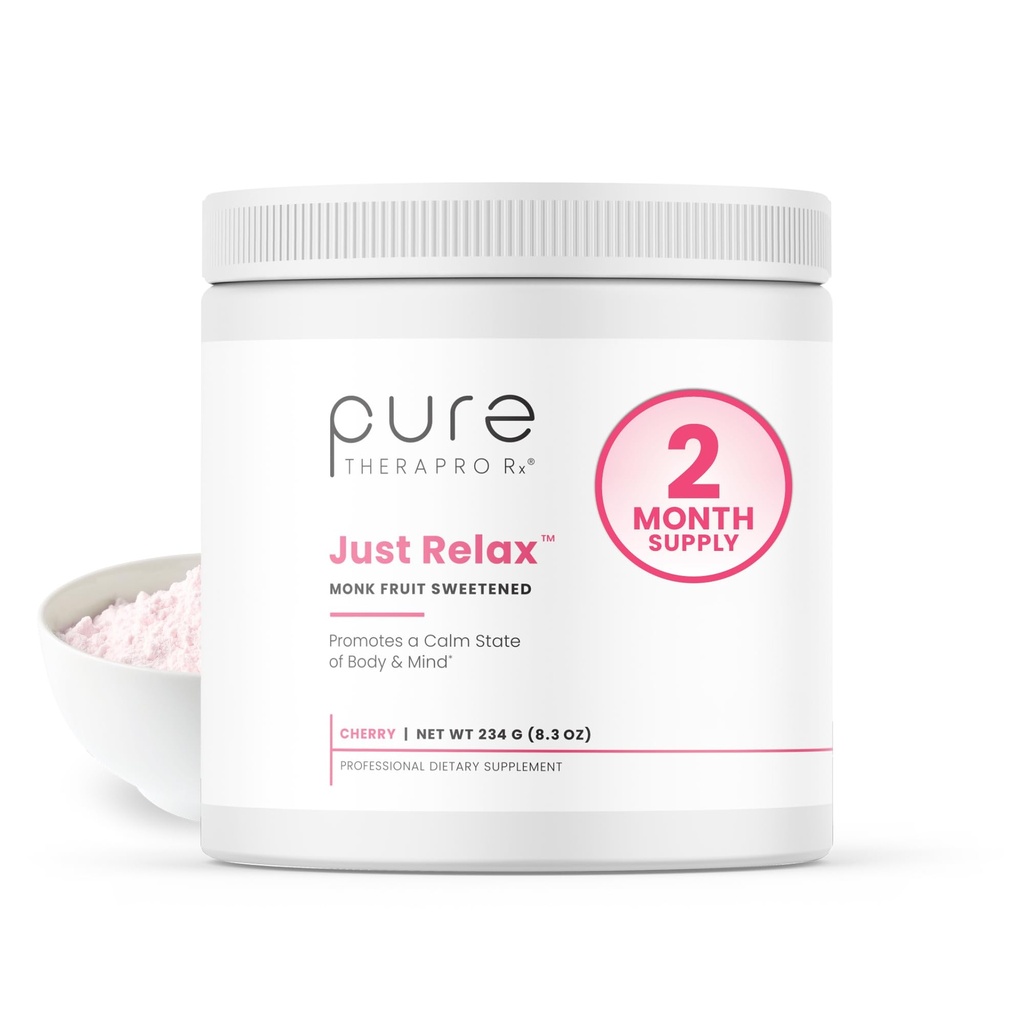 Pure Therapro Rx Nur entspannen Kirsche - 60 Servierungen | Unterstützt entspannten Stimmung & Gesunden Blutdruck | Myo-inositol, Di-Magnesium Malate, GABA, Taurine, & L-Theanine