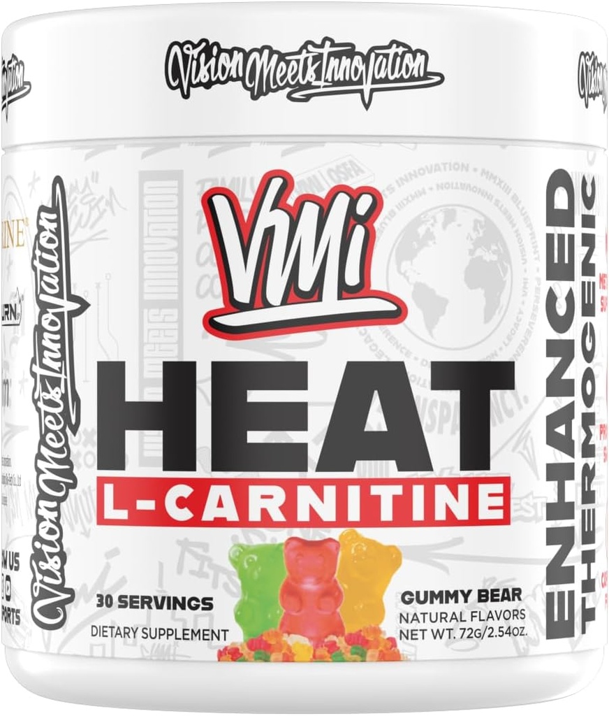Wärme L-Carnitin Pulver Enhanced Thermogenic | 1500 mg L-Carnitin | Maximale Absorption Formel | Großer Geschmack für Männer & Frauen | 30 Servierungen (30 Servieren, Gummy Bear)