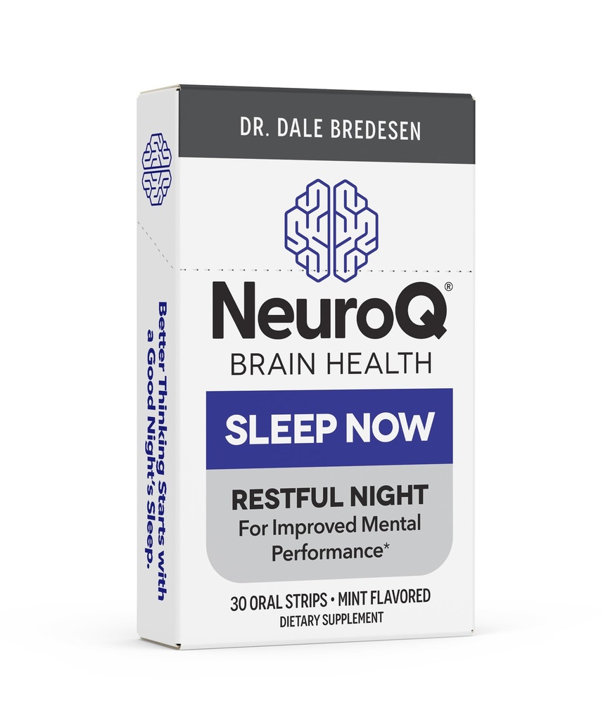LifeSeasons NeuroQ Sleep Now - Natural Sleep Support Supplement - Pflegen Sie gesunde Schlafzyklen und Gehirnfunktion - Melatonin & L-Theanin - Non-Habit Forming - 30 Mint Oral Strips