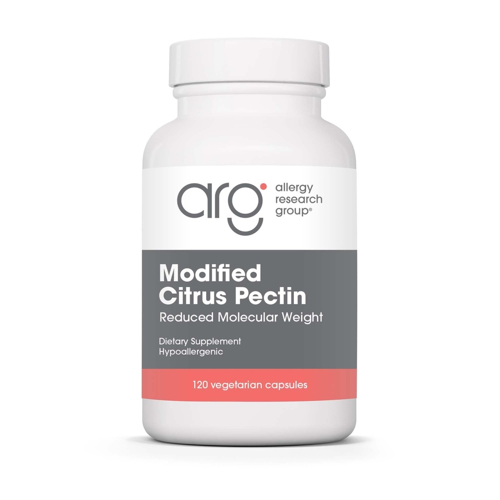 Allergy Research Group Modified Citrus Pectin - Nahrungsergänzung für natürliches Detox und Sauberkeit, Citrus Pectin Pulver Kapseln mit reduziertem molekularem Gewicht - 120 vegetarische Kapseln