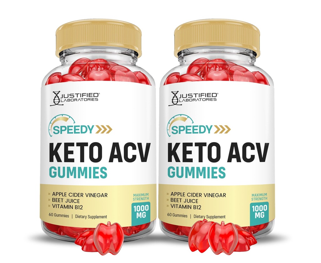 (2 Pack) Speedy Keto ACV Gummis Advanced Formula 1000MG Speedy Keto Gummis Apfel Apfel Apfelessig Formuliert mit Granatapfel-Blütensaft Pulver B12 Vegan Non GMO 120 Gummys