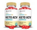 (2 Pack) Speedy Keto ACV Gummis Advanced Formula 1000MG Speedy Keto Gummis Apfel Apfel Apfelessig Formuliert mit Granatapfel-Blütensaft Pulver B12 Vegan Non GMO 120 Gummys