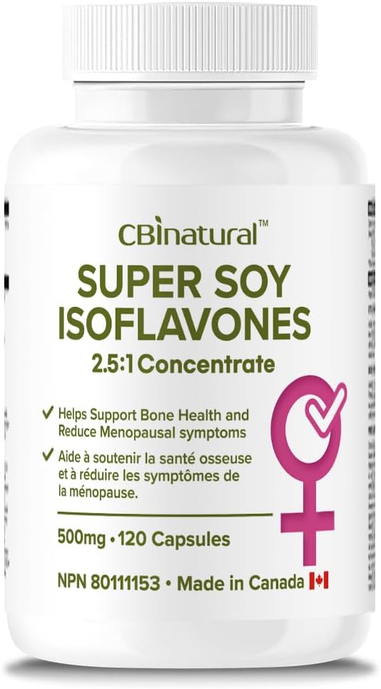 Soy Isoflavones 2.5:1 Extract 500mg (1250 mg Equivalent), Supports Women’s Wellness, 120 Vegan Capsules, 4-Month Supply, Non-GMO, Gluten Free