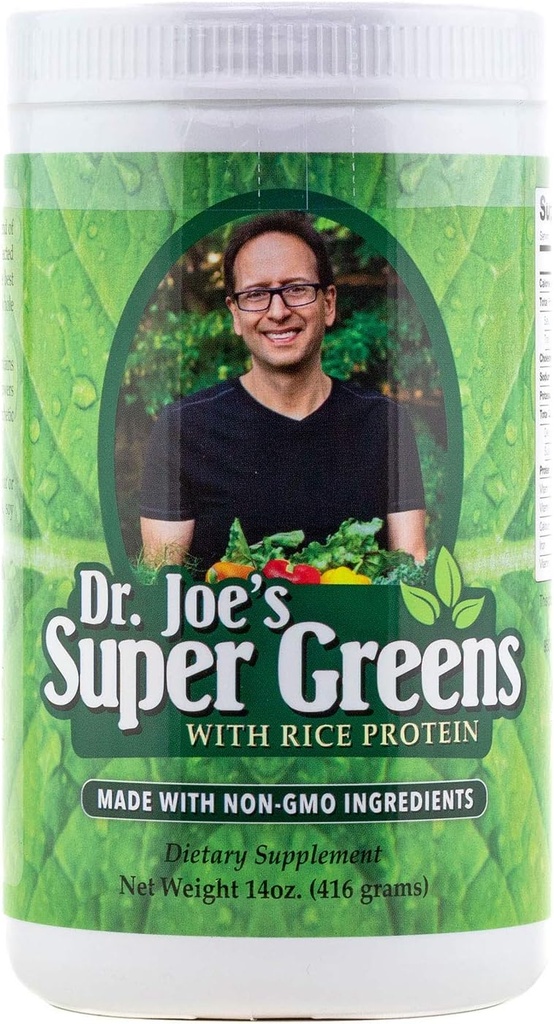 Dr Joe's Super Greens - Végétalien, vert, poudre super-alimentaire avec protéines de riz